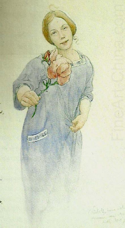 lisbeth gratulerar farbror C.G.pa 50-arsdagen, Carl Larsson